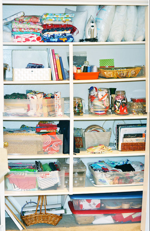 organized craft closet
