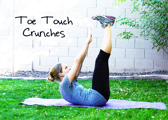toe touch crunches