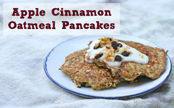 Apple Cinnamon Oatmeal Pancake via InspiredRD.com