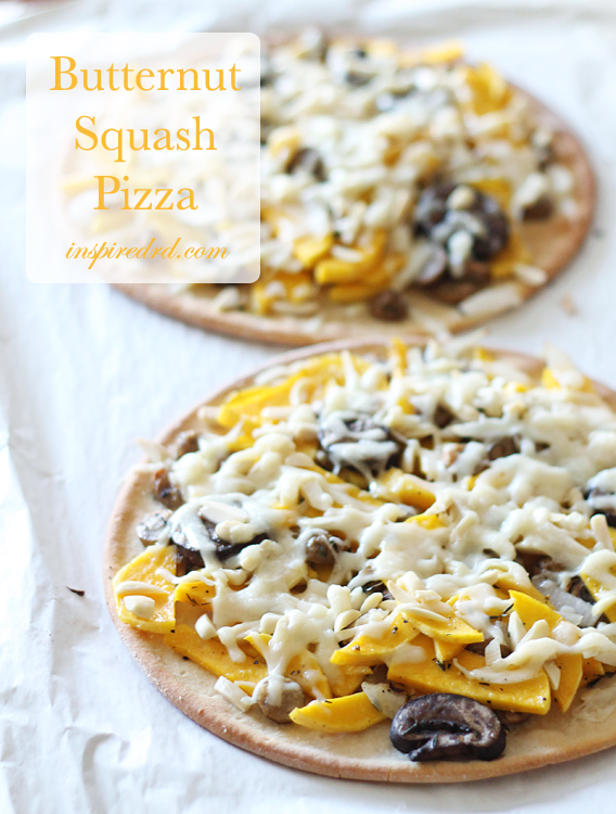 Butternut Squash Pizza from InspiredRD.com #glutenfree #dairyfree