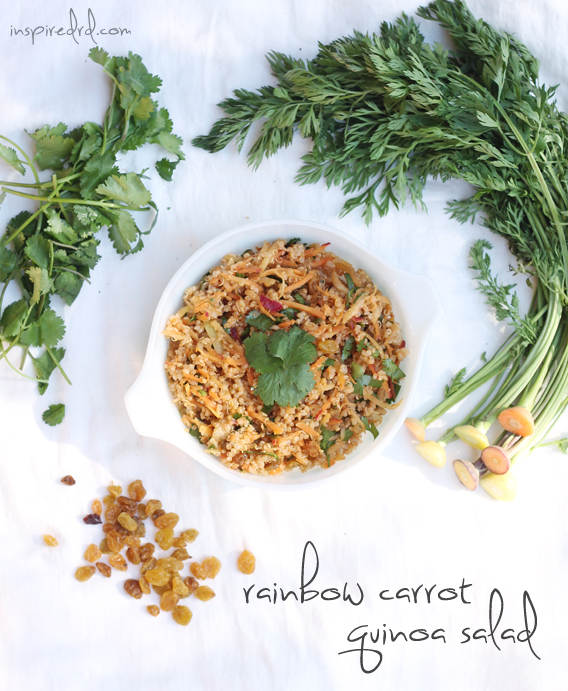 Rainbow Carrot Quinoa Salad via InspiredRD.com