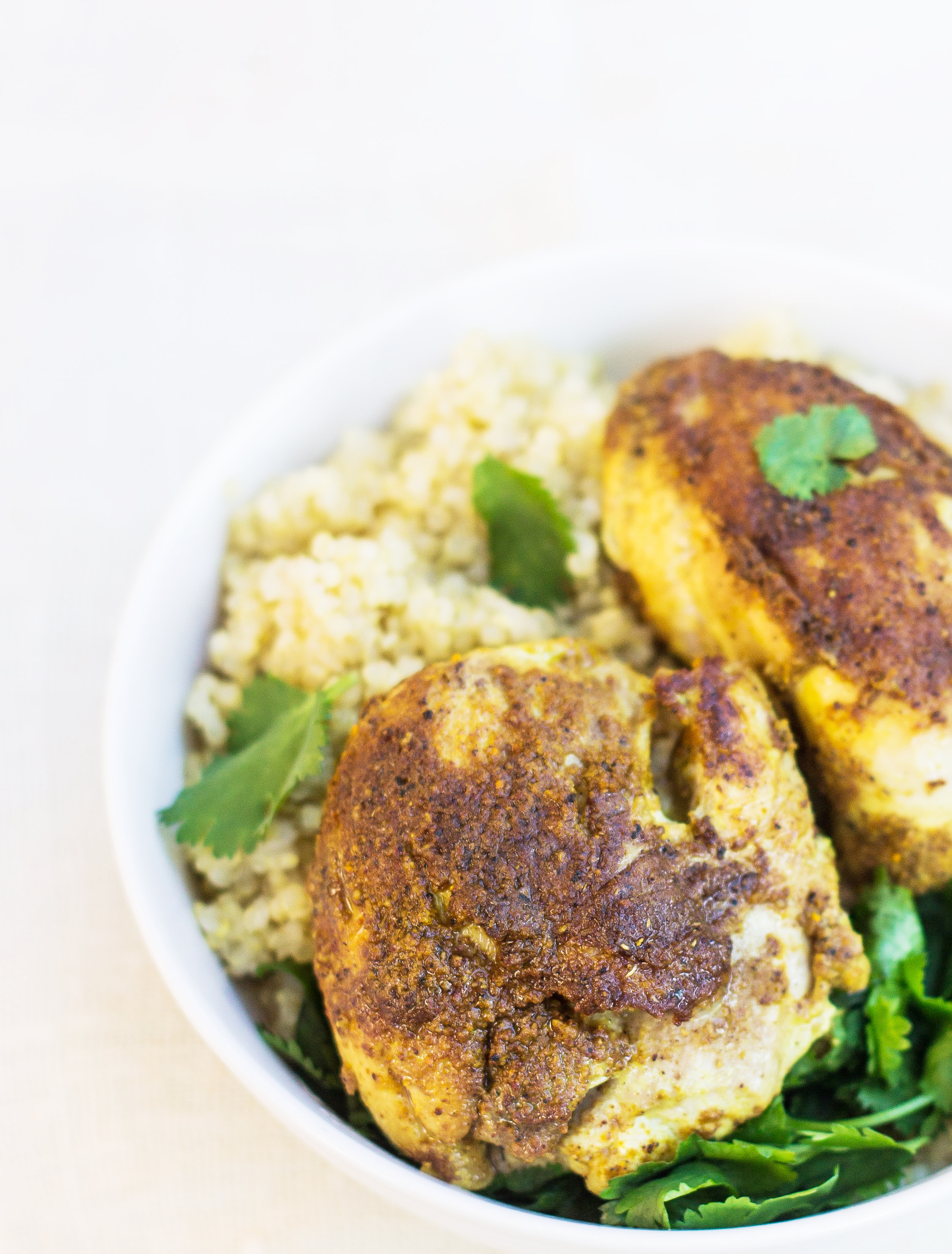 Indian-Spiced Chicken - A simple recipe from InspiredRD.com #glutenfree